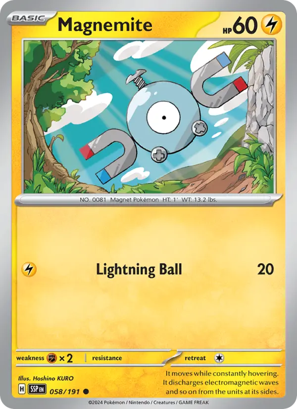 Magnemite 058 Surging Sparks (SV8) Pokemon Card
