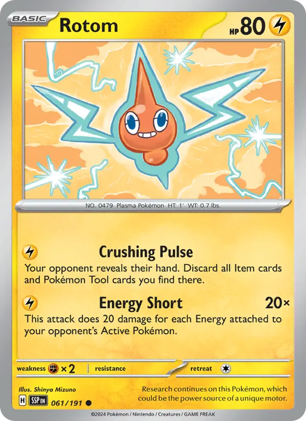 Rotom 061 Surging Sparks (SV8) Pokemon Card