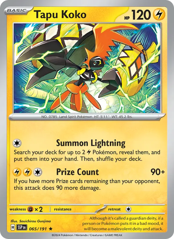 Tapu Koko 065 Surging Sparks (SV8) Pokemon Card