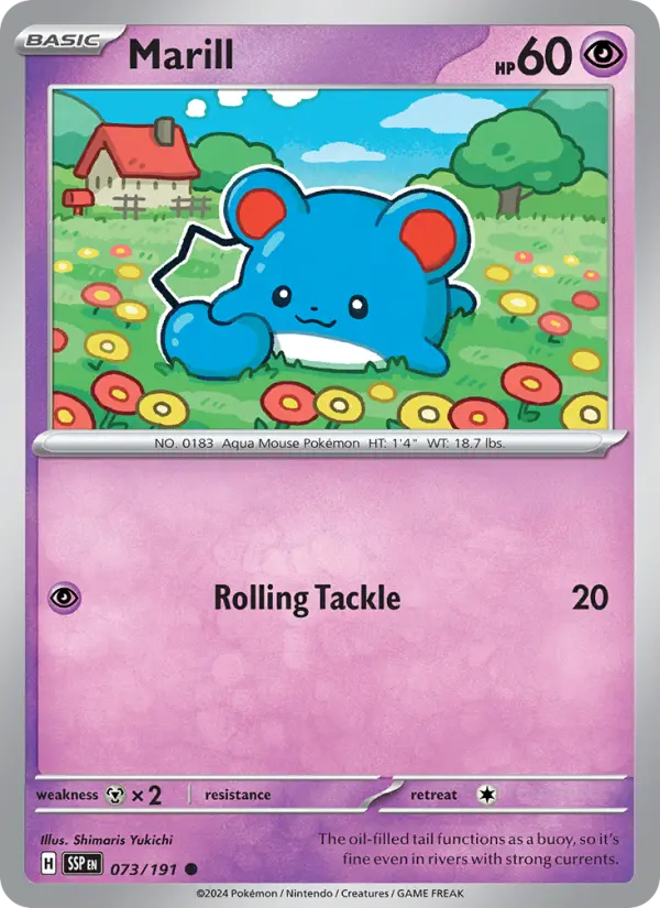 Marill 073 Surging Sparks (SV8) Pokemon Card