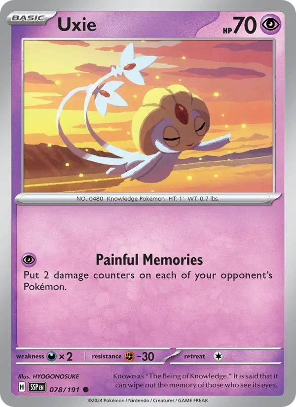 Uxie 078 Surging Sparks (SV8) Pokemon Card
