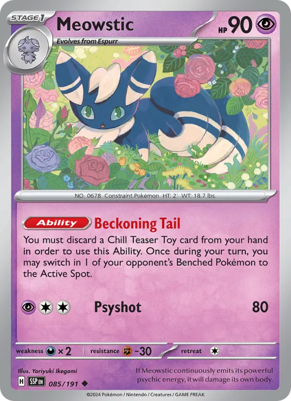 Meowstic 085 Surging Sparks (SV8) Pokemon Card