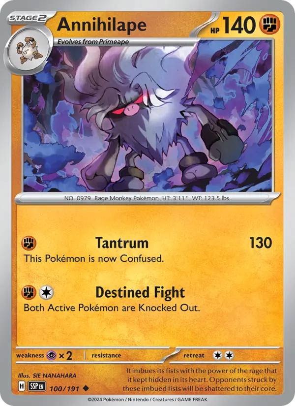 Annihilape 100 Surging Sparks (SV8) Pokemon Card