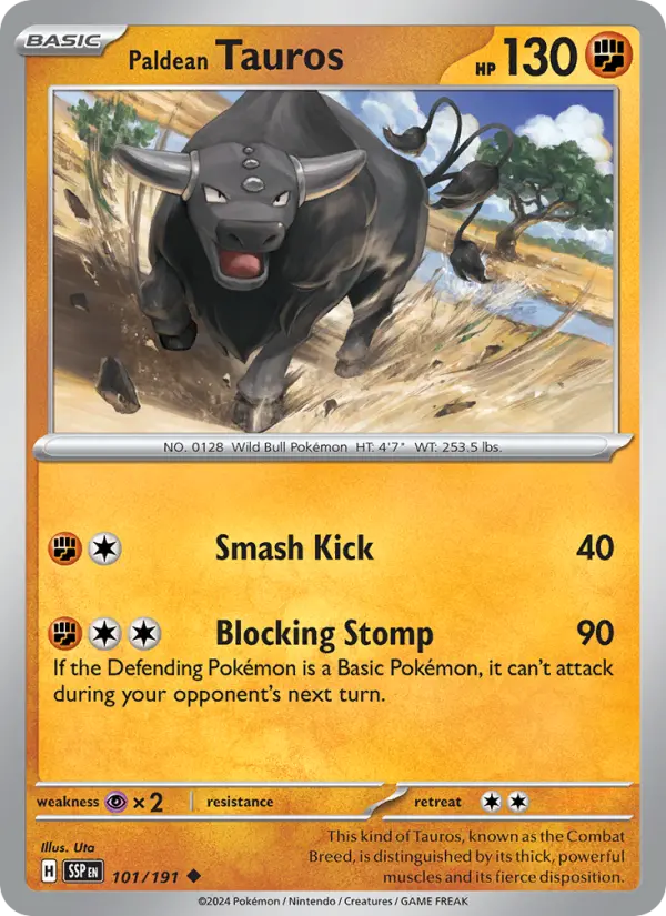 Paldean Tauros 101 Surging Sparks (SV8) Pokemon Card