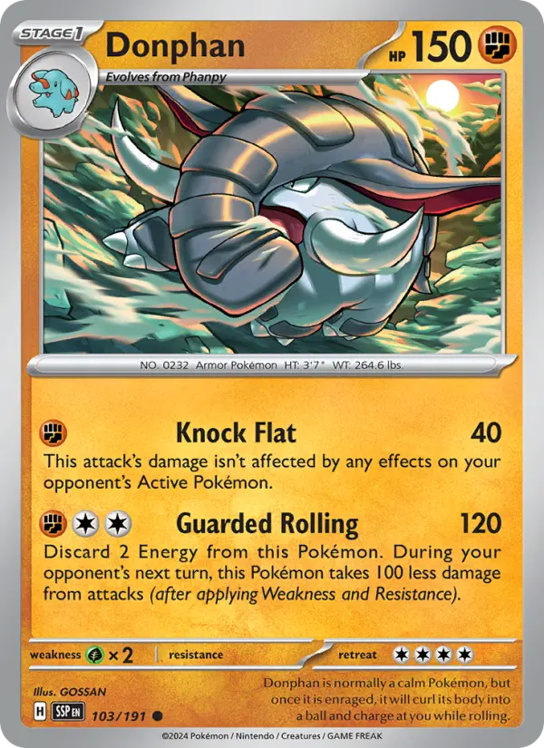 Donphan 103 Surging Sparks (SV8) Pokemon Card
