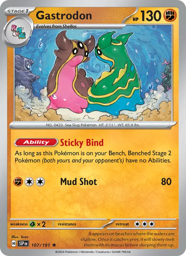 Gastrodon 107 Surging Sparks (SV8) Pokemon Card