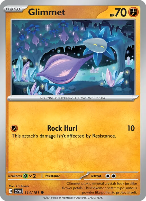 Glimmet 114 Surging Sparks (SV8) Pokemon Card