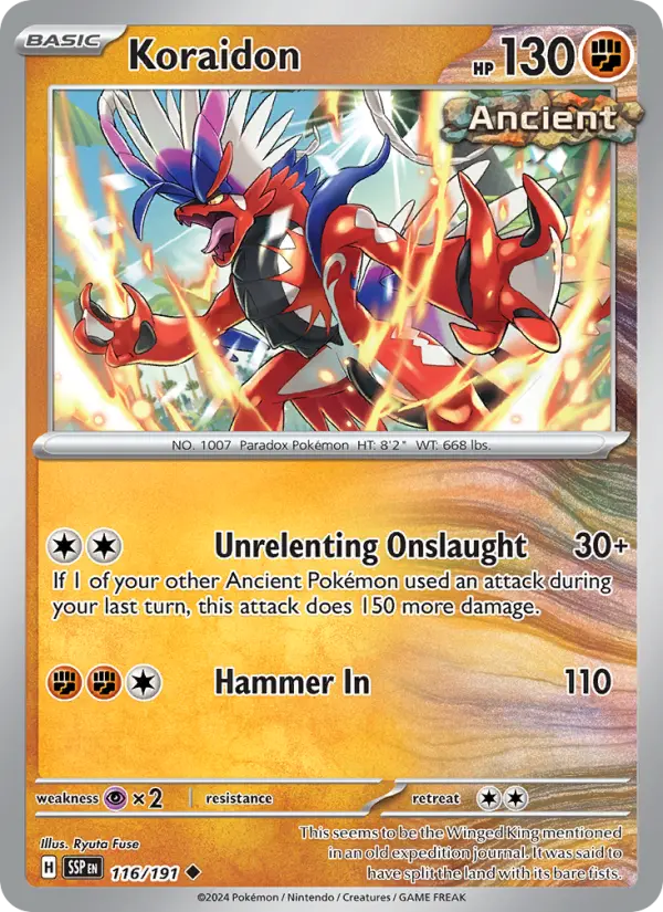 Koraidon 116 Surging Sparks (SV8) Pokemon Card