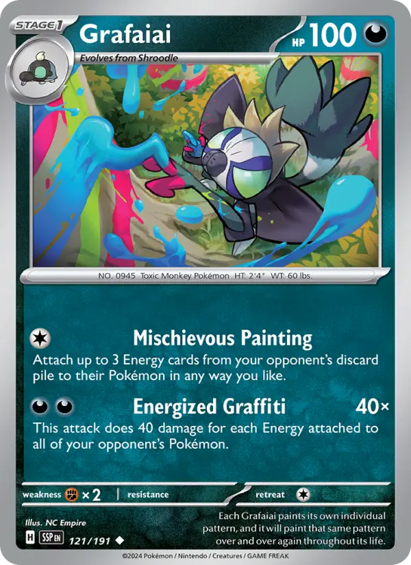 Grafaiai 121 Surging Sparks (SV8) Pokemon Card