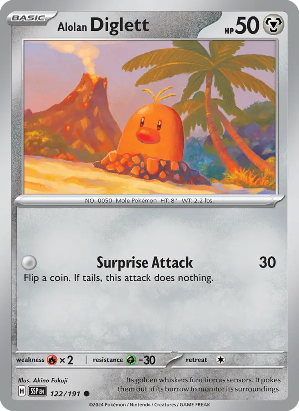 Alolan Diglett 122 Surging Sparks (SV8) Pokemon Card