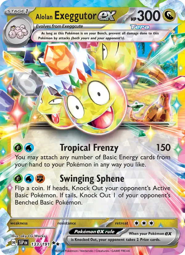 Alolan Exeggutor ex 133 Surging Sparks (SV8) Pokemon Card
