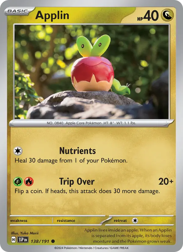 Applin 138 Surging Sparks (SV8) Pokemon Card