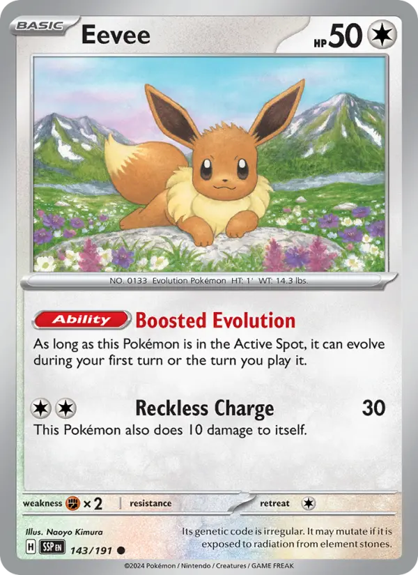 Eevee 143 Surging Sparks (SV8) Pokemon Card