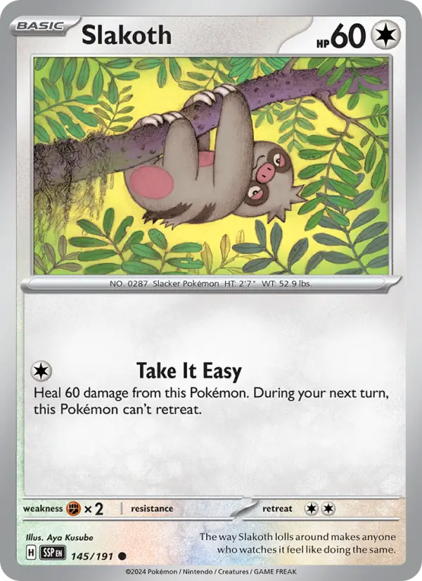 Slakoth 145 Surging Sparks (SV8) Pokemon Card