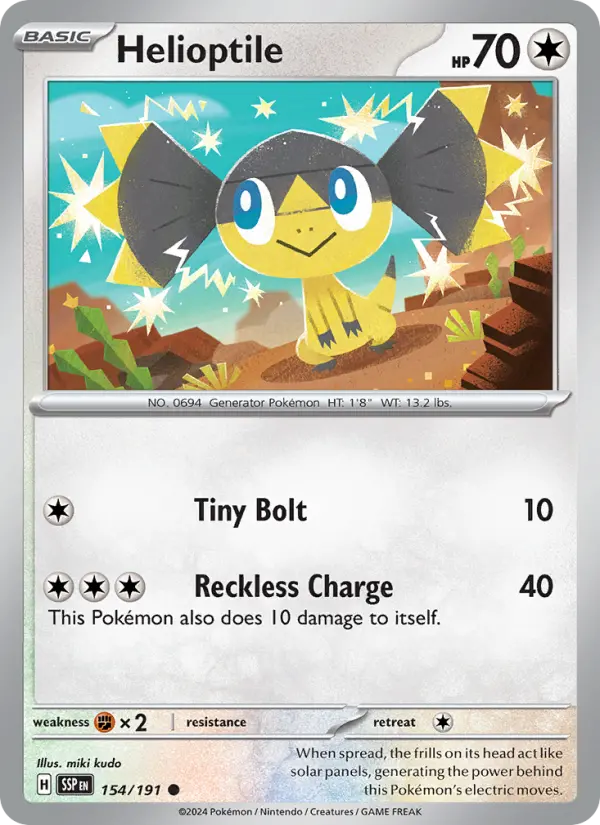 Helioptile 154 Surging Sparks (SV8) Pokemon Card