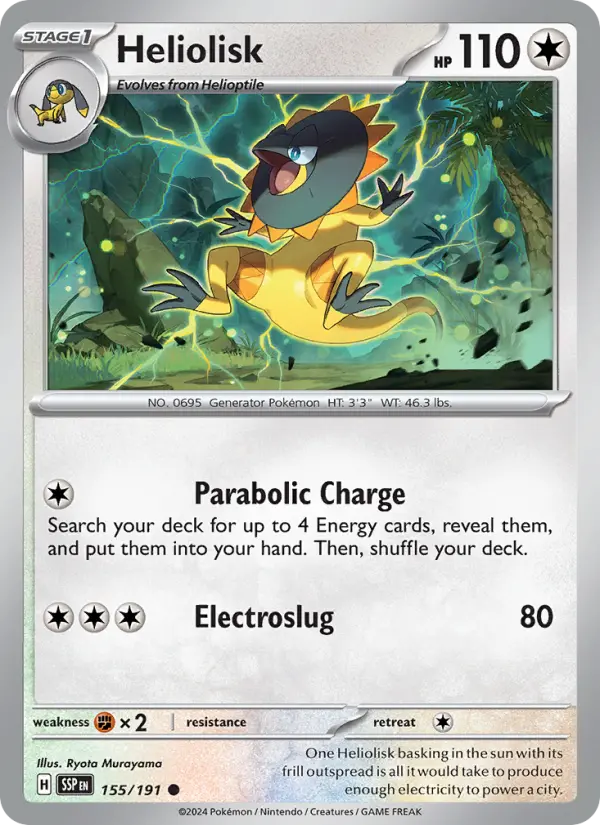 Heliolisk 155 Surging Sparks (SV8) Pokemon Card