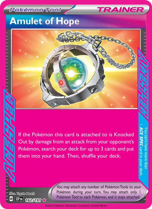 Amulet of Hope 162 Surging Sparks (SV8) Pokemon Card