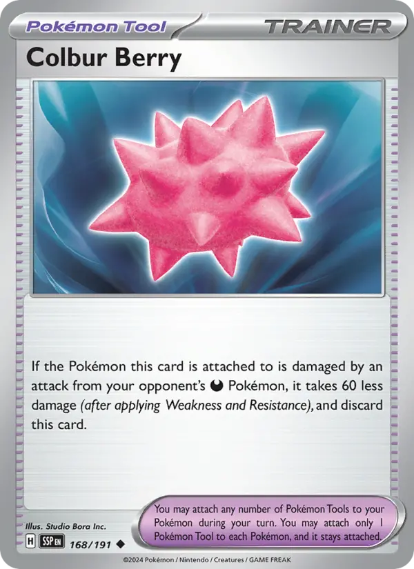 Colbur Berry 168 Surging Sparks (SV8) Pokemon Card