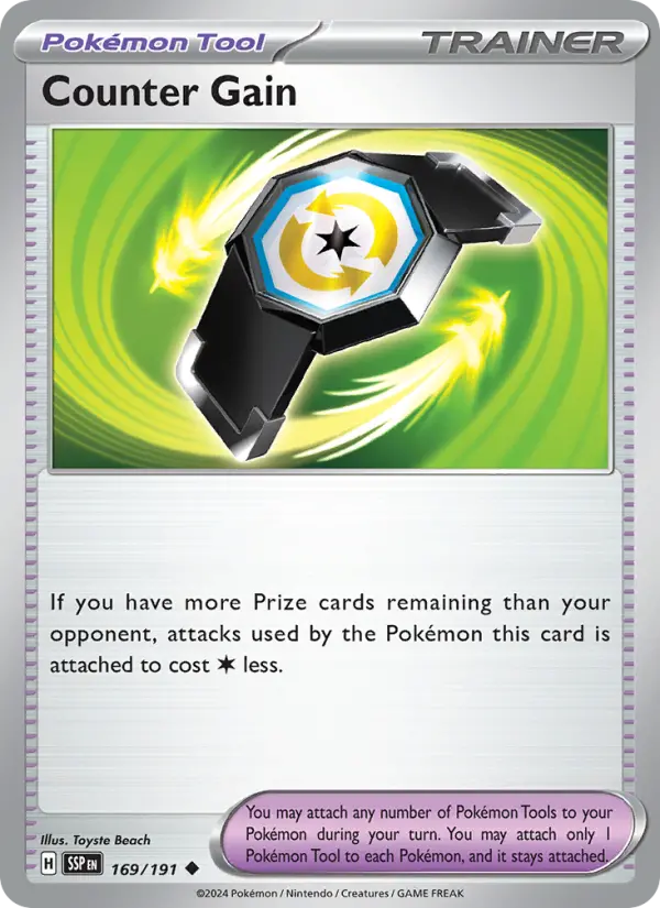 Counter Gain 169 Surging Sparks (SV8) Pokemon Card