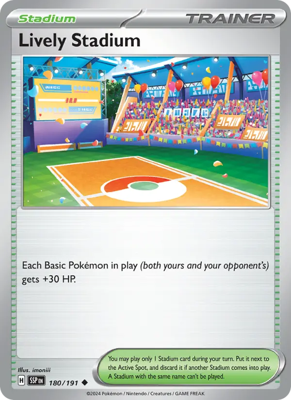 Lively Stadium 180 Surging Sparks (SV8) Pokemon Card