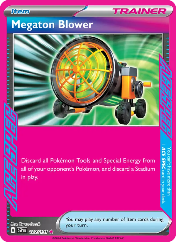 Megaton Blower 182 Surging Sparks (SV8) Pokemon Card