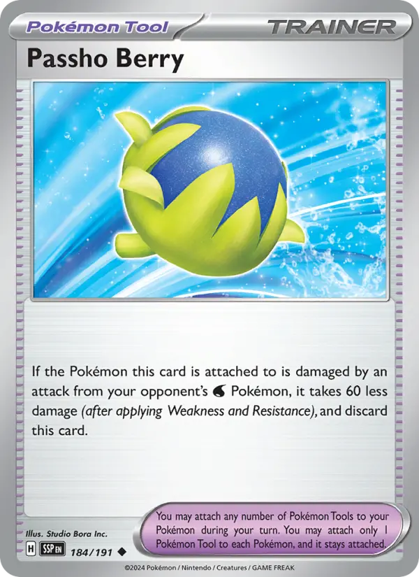 Passho Berry 184 Surging Sparks (SV8) Pokemon Card