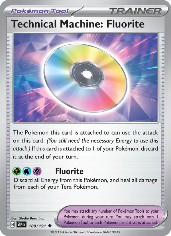 Technical Machine: Fluorite 188 Surging Sparks (SV8) Pokemon Card