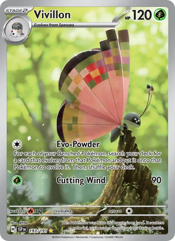 Vivillon 193 Surging Sparks (SV8) Pokemon Card