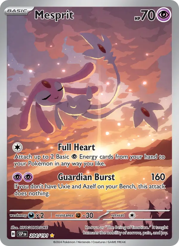Mesprit 204 Surging Sparks (SV8) Pokemon Card