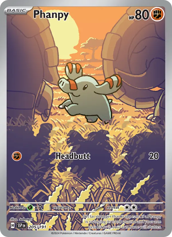 Phanpy 205 Surging Sparks (SV8) Pokemon Card