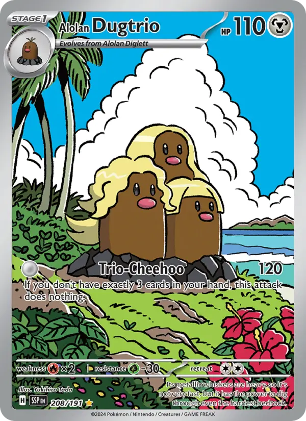 Alolan Dugtrio 208 Surging Sparks (SV8) Pokemon Card