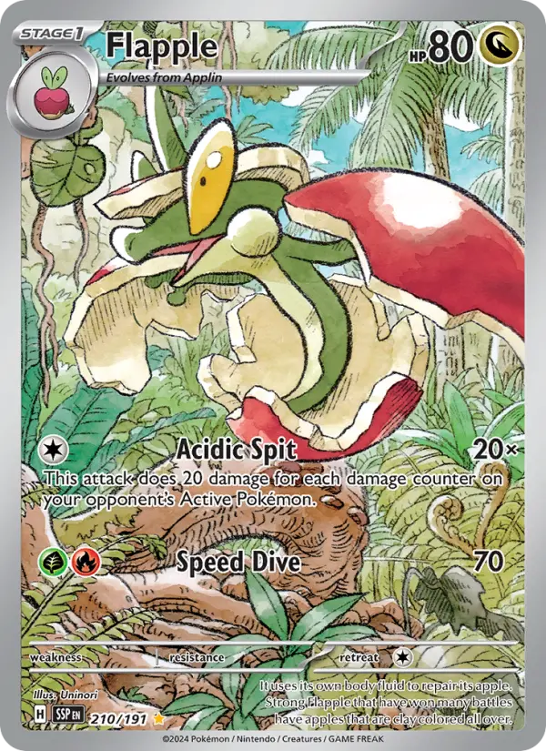 Flapple 210 Surging Sparks (SV8) Pokemon Card
