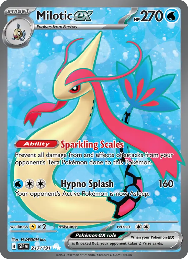 Milotic ex 217 Surging Sparks (SV8) Pokemon Card
