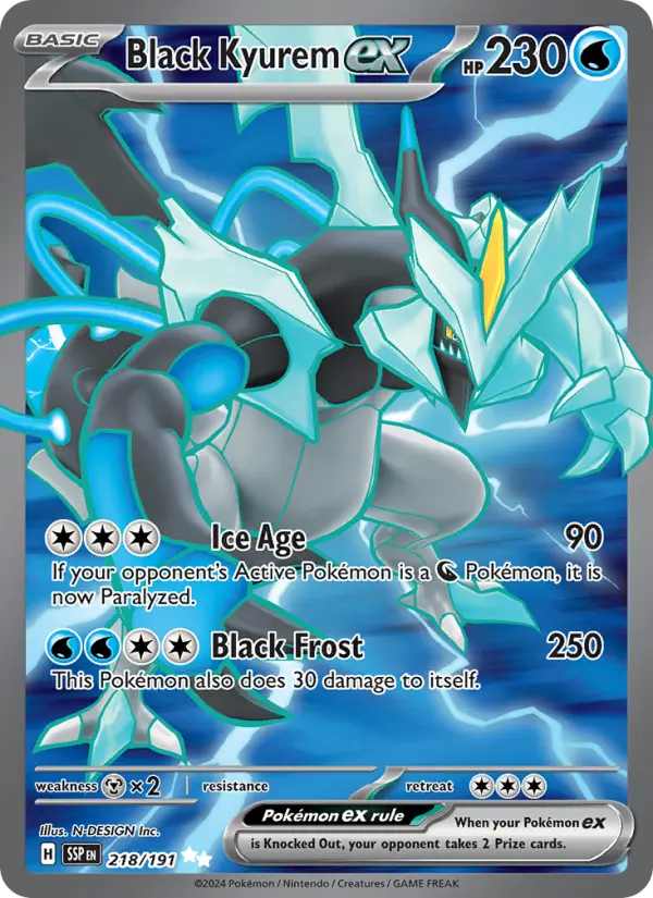 Black Kyurem ex 218 Surging Sparks (SV8) Pokemon Card
