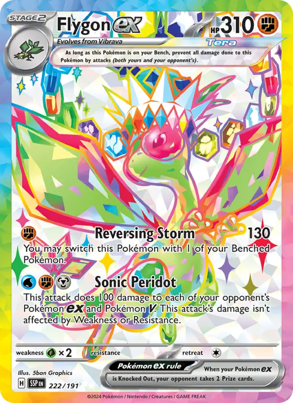 Flygon ex 222 Surging Sparks (SV8) Pokemon Card