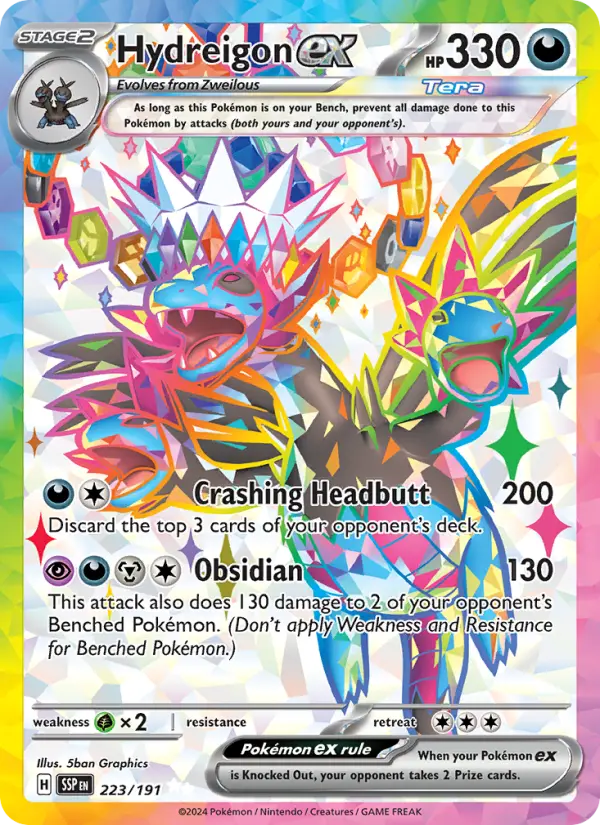 Hydreigon ex 223 Surging Sparks (SV8) Pokemon Card