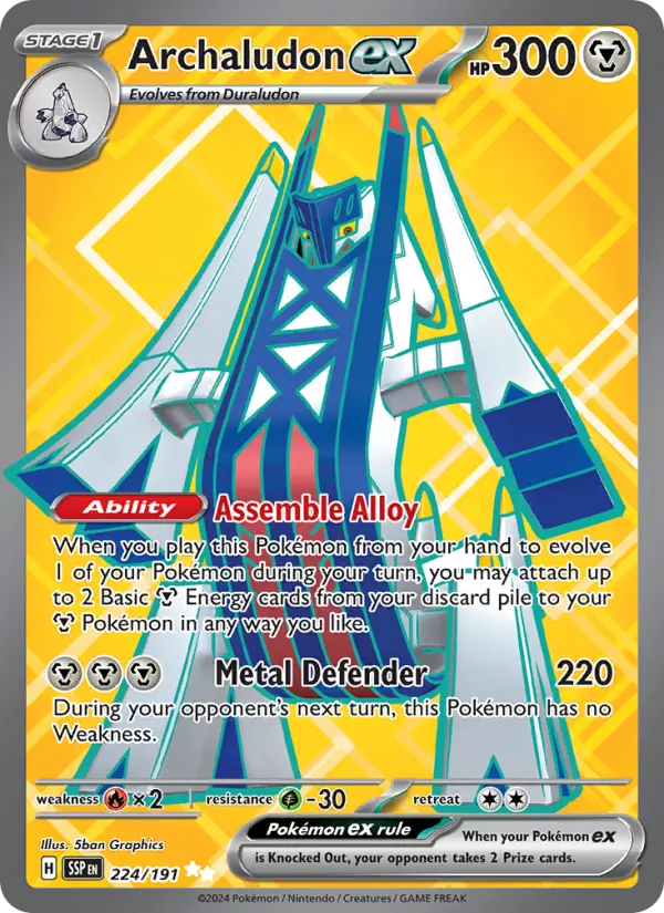 Archaludon ex 224 Surging Sparks (SV8) Pokemon Card
