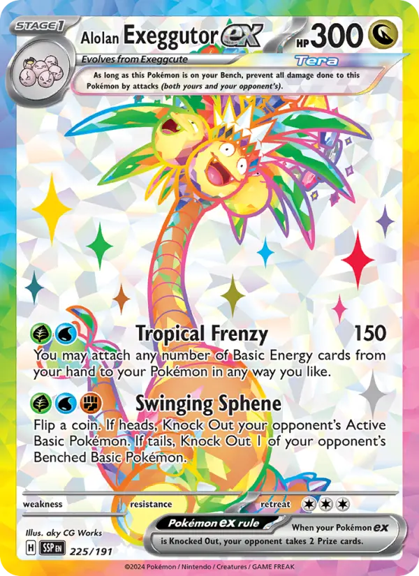 Alolan Exeggutor ex 225 Surging Sparks (SV8) Pokemon Card