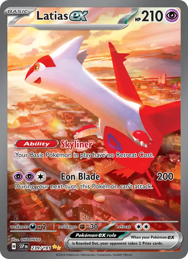Latias ex 239 Surging Sparks (SV8) Pokemon Card