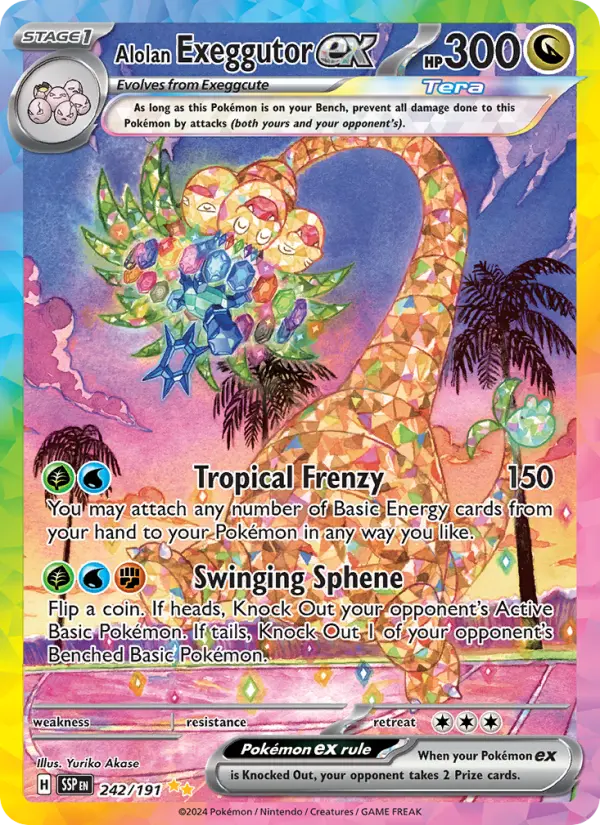 Alolan Exeggutor ex 242 Surging Sparks (SV8) Pokemon Card