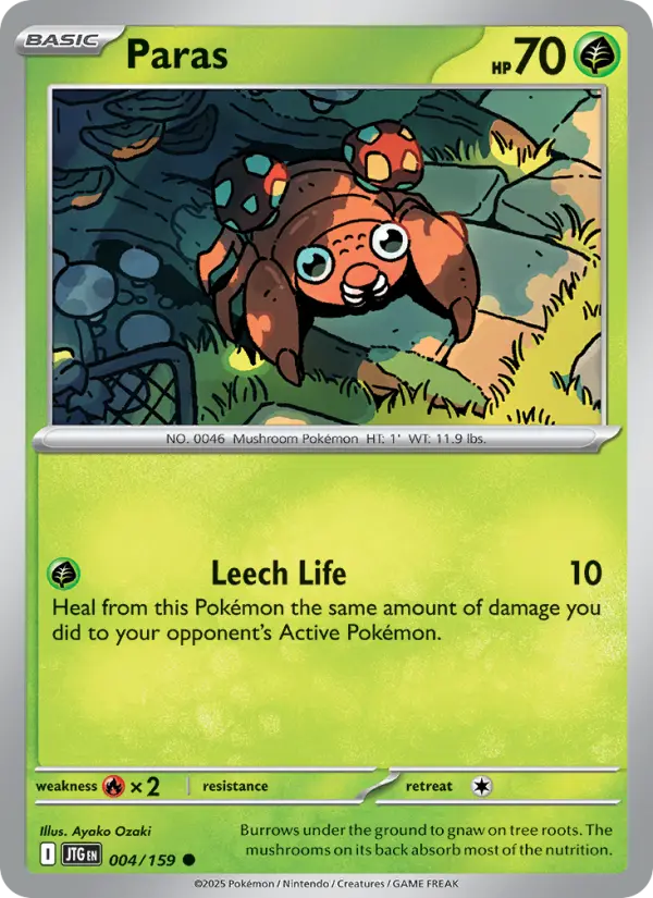 Paras 004 Journey Together (SV9) Pokemon Card