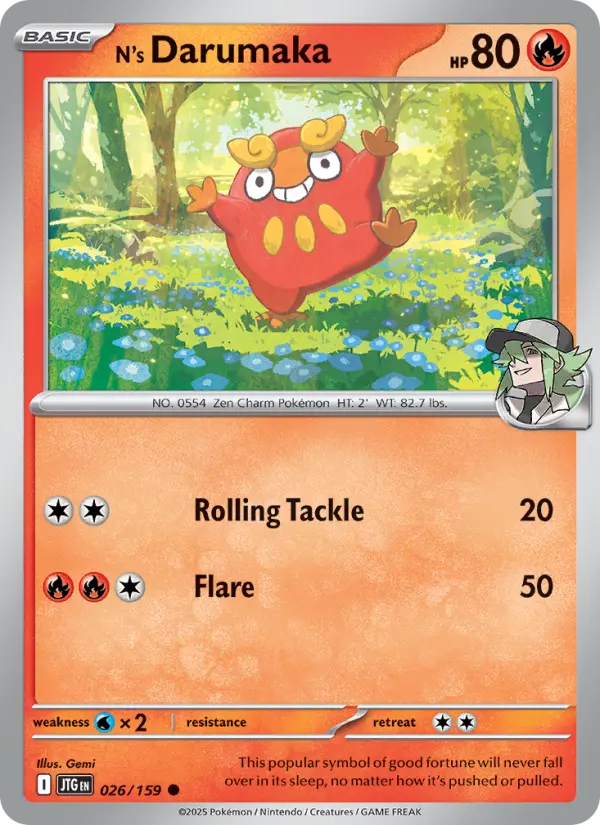 N's Darumaka 026 Journey Together (SV9) Pokemon Card