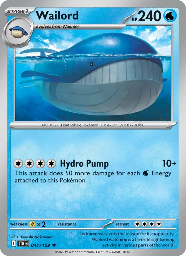 Wailord 041 Journey Together (SV9) Pokemon Card