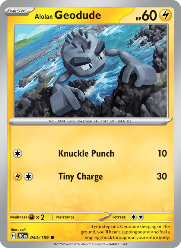 Alolan Geodude 044 Journey Together (SV9) Pokemon Card