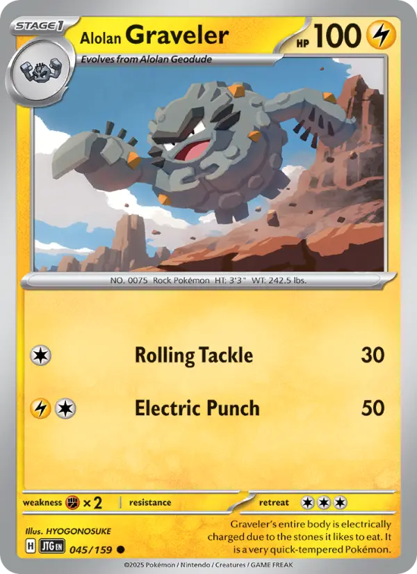 Alolan Graveler 045 Journey Together (SV9) Pokemon Card