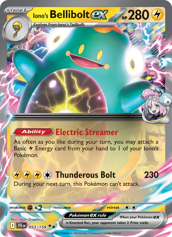 Iono's Bellibolt ex 053 Journey Together (SV9) Pokemon Card
