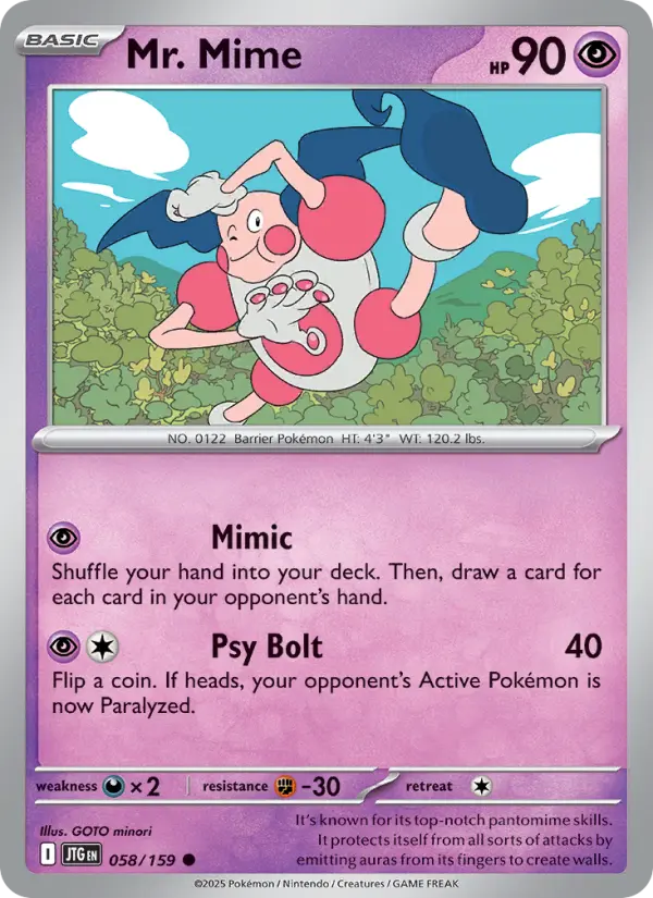 Mr. Mime 058 Journey Together (SV9) Pokemon Card