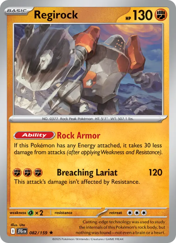 Regirock 082 Journey Together (SV9) Pokemon Card