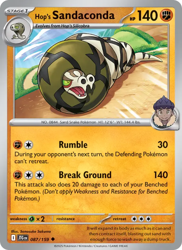 Hop's Sandaconda 087 Journey Together (SV9) Pokemon Card