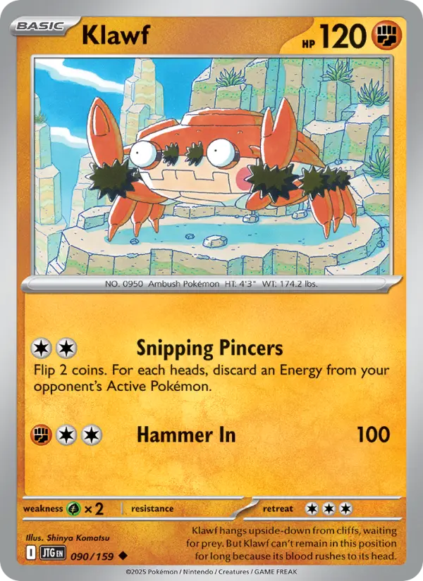 Klawf 090 Journey Together (SV9) Pokemon Card
